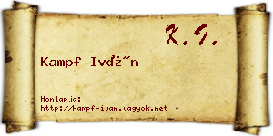 Kampf Iván névjegykártya